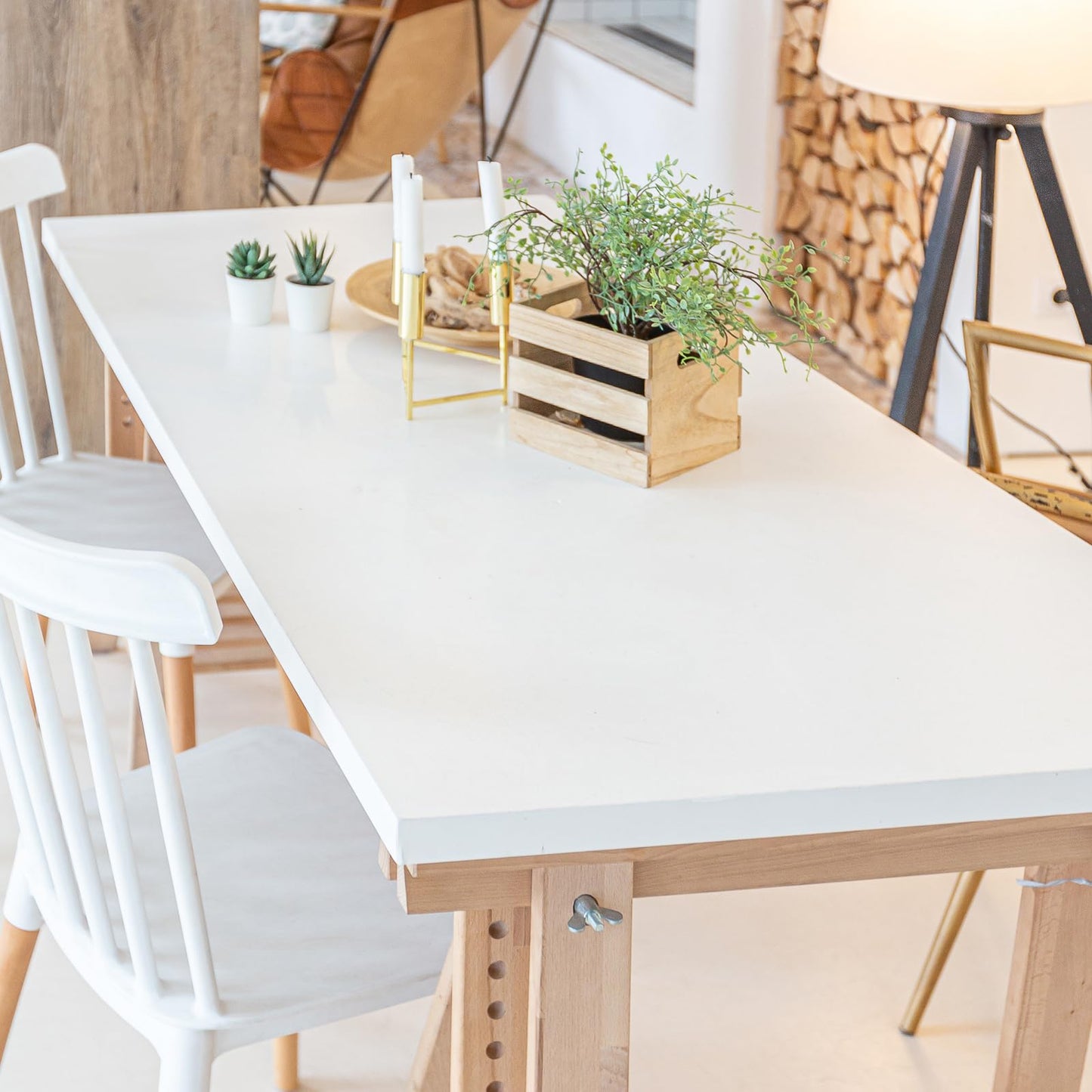 Kaboon 36x24 inches Tabletop, Solid One-Piece Desktop for Sit Stand Desk, Double Desks, L Desk DIY,Wood Countertop Home or Commercial Use,1 inch Thick, White