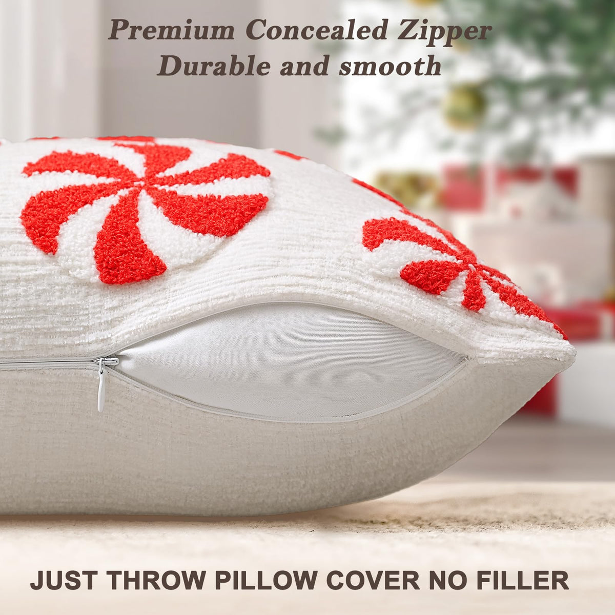 AYGXU Christmas Pillow Covers-Christmas Decor,2 Packs Candy Pillows 18 * 18in,Throw Pillows Covers for Bedroom Sofa Living Room