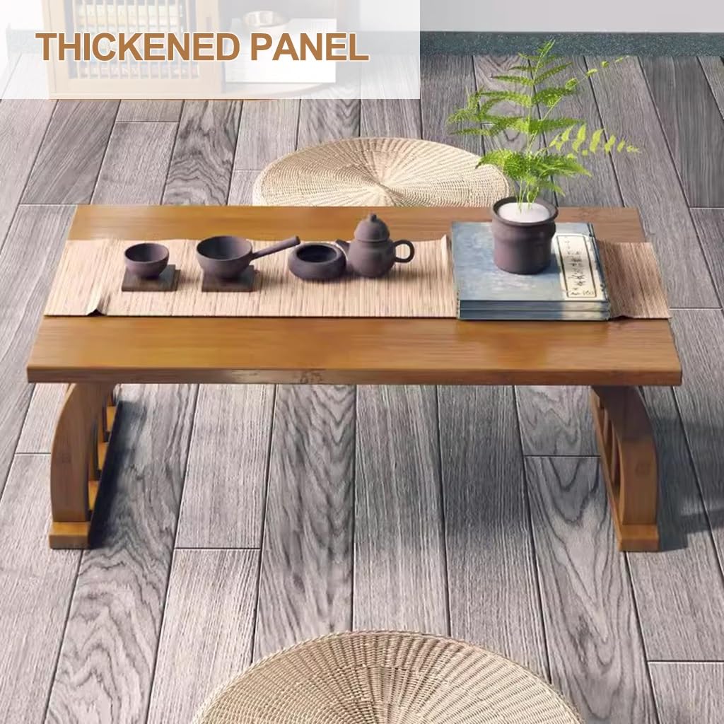 GLDGJMZ Japanese Zen Floor Low Table for Sitting and Meditation Altar Table for Spiritual Practices Brown 90x37x31cm Traditional Japanese Furniture for Floor Sitting Dining and Coffee