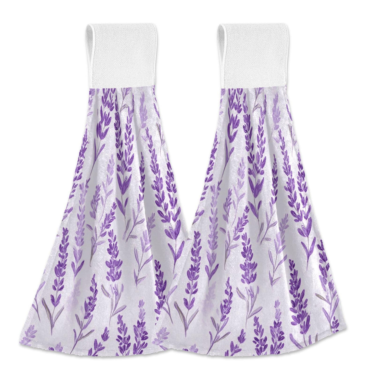 Boccsty Purple Lavender Hanging Kitchen Towels 2 Pieces Spring Summer Flower Floral Dish Cloth Tie Towels Hand Towel Tea Bar Towels for Bathroom Farmhouse Housewarming Tabletop Home