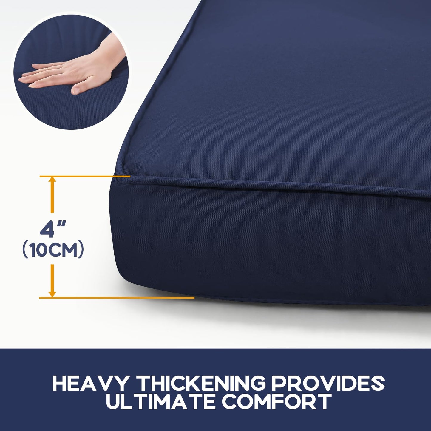 CTLAMK Breakfast Nook Cushions Set of 4, Waterproof Oxford Fabric Kitchen Nooks Cushions, Soft Polyester Filling Cozy Supportive Nooks Cushion, Breakfast Nook Cushion Cozy Dining Area Seating,Blue