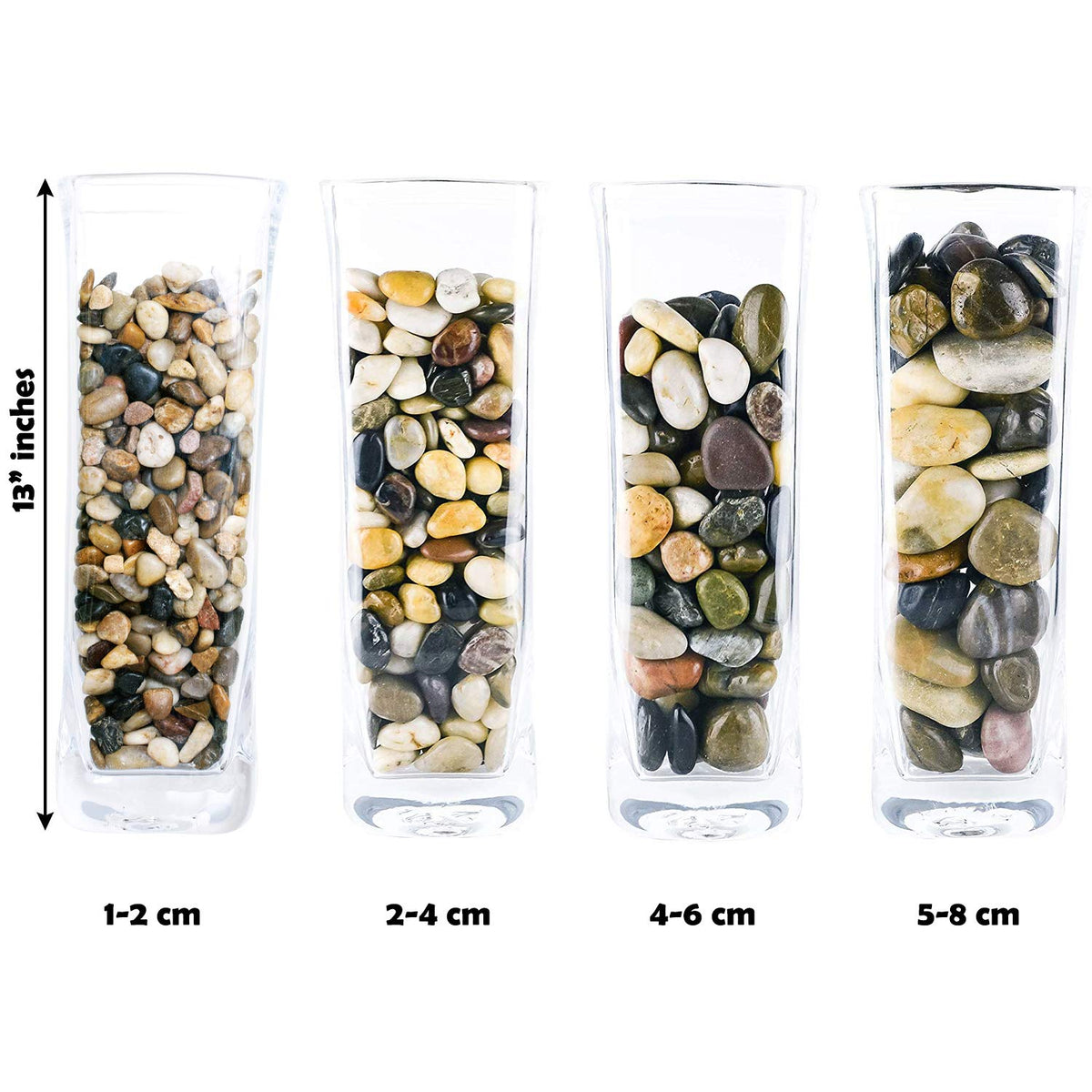 2 lbs Approx. 200 River Rocks Stones for Plants Pebbles for Indoor Plants | Aquarium Fish Tank Rocks | Polished Decorative Rocks for Vases (0.3-0.6 Inches)