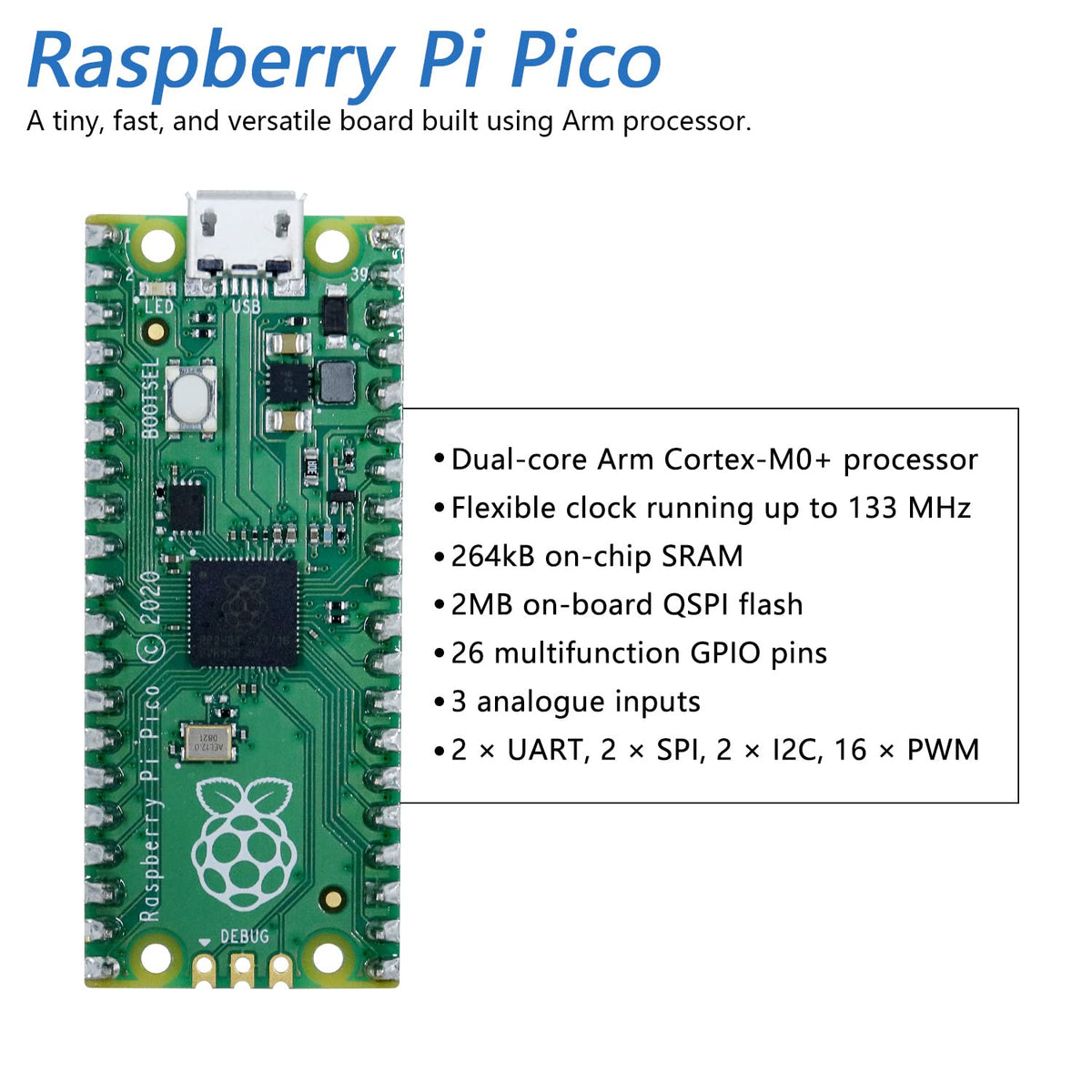Freenove 4WD Car Kit for Raspberry Pi Pico (Included) (Compatible with Arduino IDE), Dot Matrix Expressions, Obstacle Avoidance, Line Tracking, Light Tracing, Colorful Light