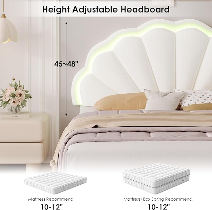 HIFIT Full Upholstered LED Bed Frame