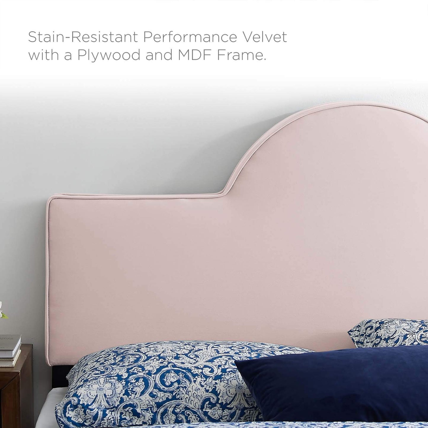 Modway MOD-6302-PNK Dawn Twin Performance Velvet Headboard, Pink