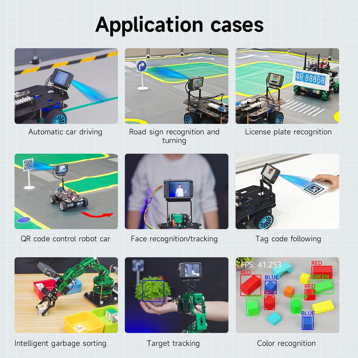 Yahboom K230 AI Development Board 1.6GHz High-Performance chip/2.4-inch Display/Open Source Robot Maker Python, Supports AI Visual Recognition CanMV Sensor (with Fixed Bracket)