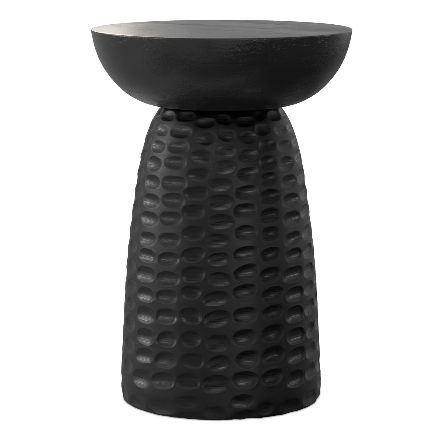SIMPLIHOME Boyd End Table - 13" Wide x 18" High Solid Mango Wood Round Accent Table in Black, Handcrafted Contemporary Nightstand or Lamp Stand for Living Room, Bedroom, or Office, Assembled