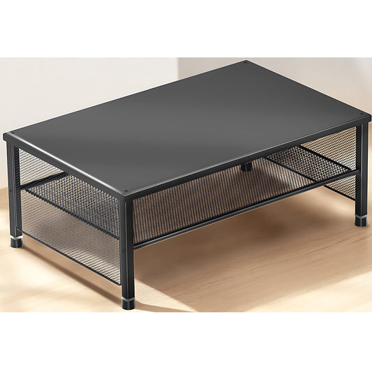 ECOLOVI 2-Tier Computer Monitor Stand Riser, Desk Organizer for Monitor, Printer & Laptop Stand, Desktop Workspace Organizers for Office Supplies(Black)