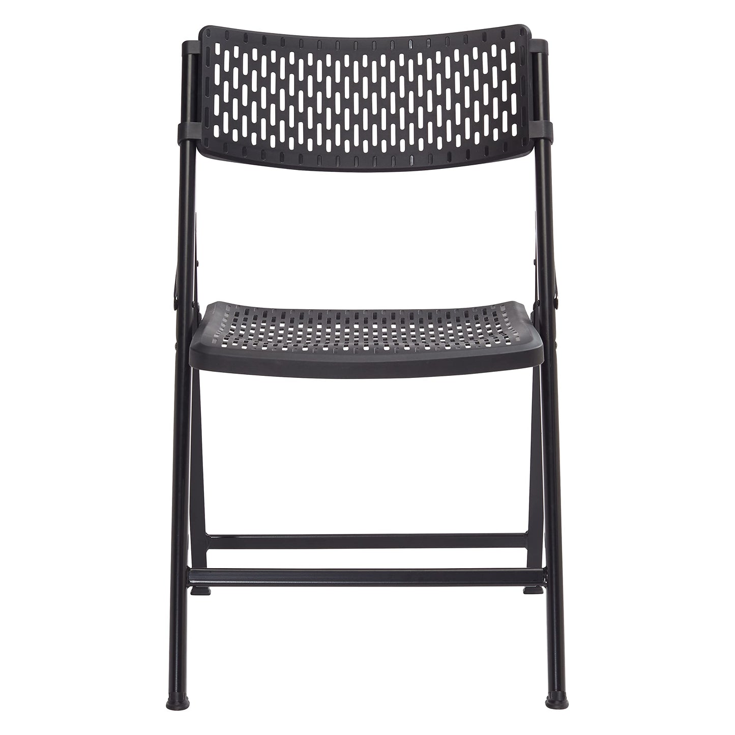 National Public Seating 1410 Airflex Series Premium Polypropylene Folding Chair - Black Pack of 4