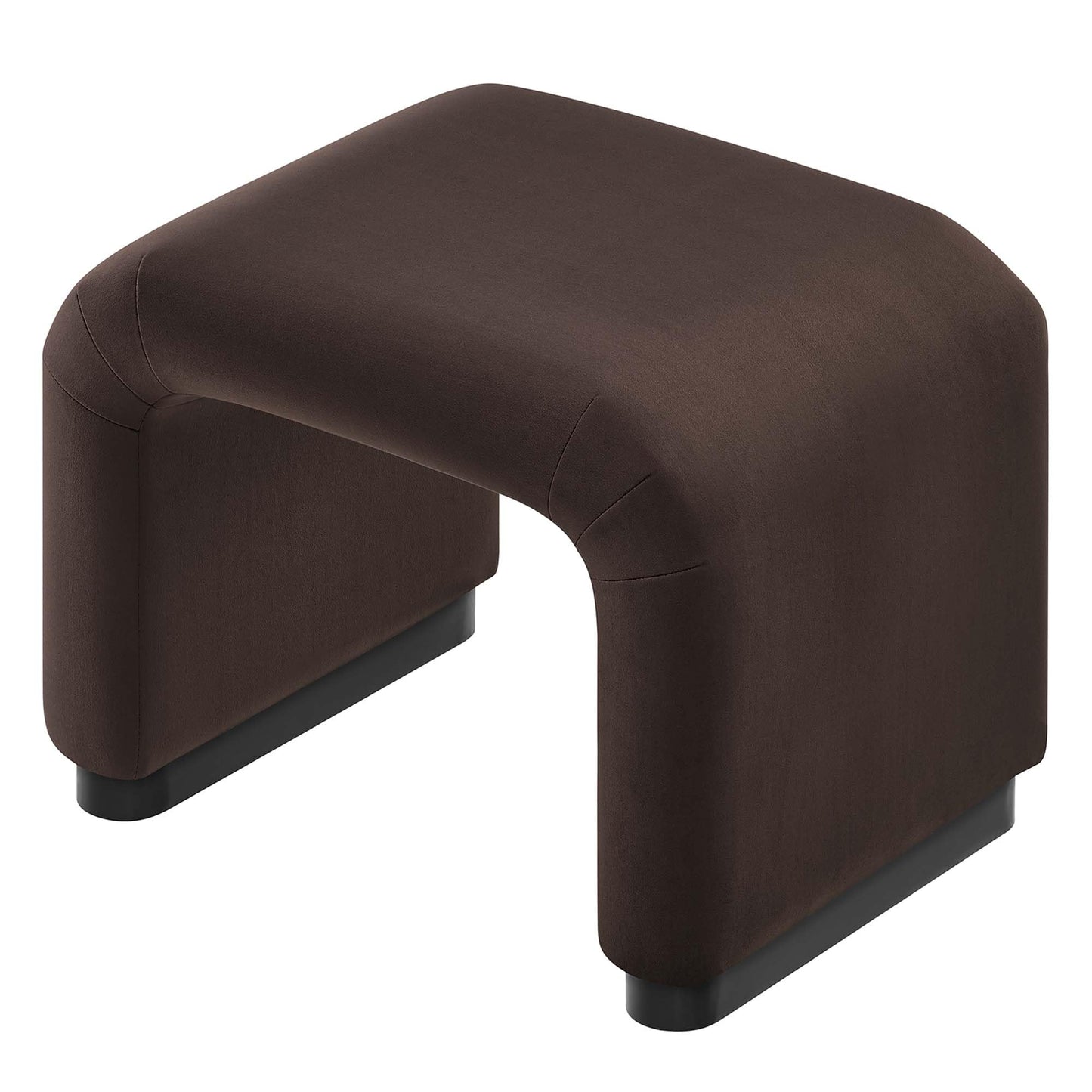 Modway EEI-6733-BLK-CHB Koda Performance Velvet Waterfall Stool, Black Chocolate Brown