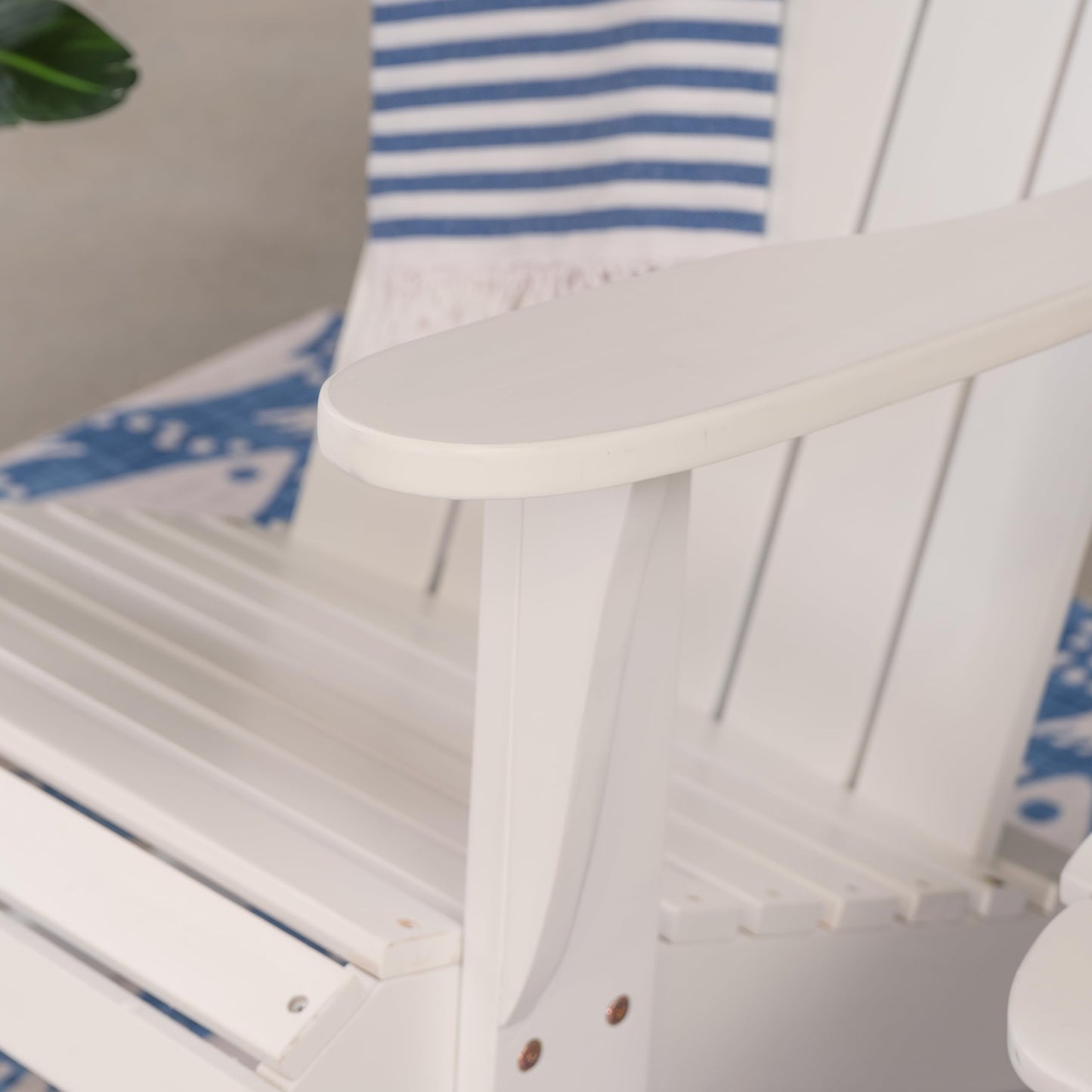 Jayde White Wooden Outdoor Adirondack Rocking Chair by Linon