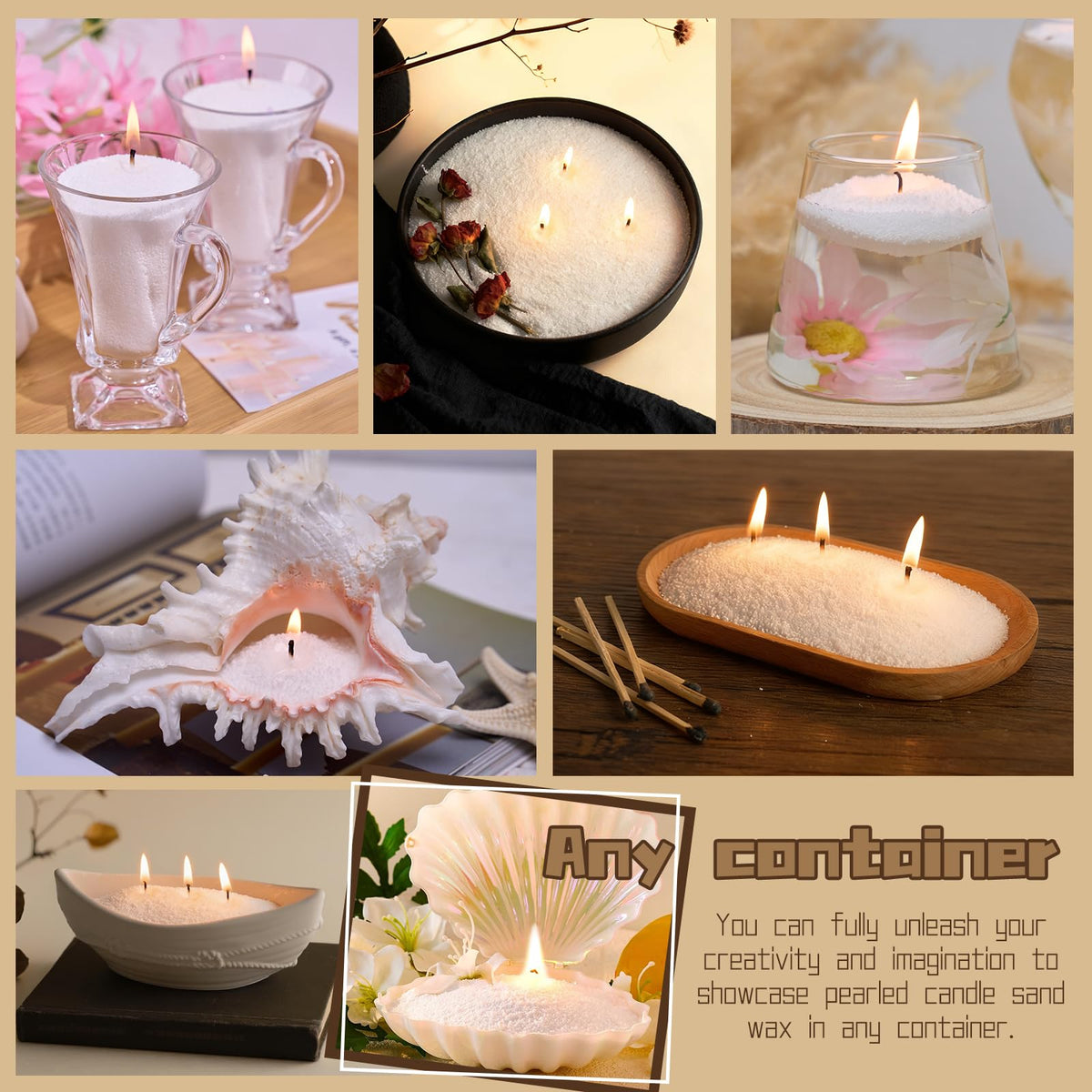 Candle Sand 5lb Pearled Candles Sand and Wicks (100 Pcs) DIY Candle Wax Candles Making Candles Refill Kit for Christmas Thanksgiving Wedding Party