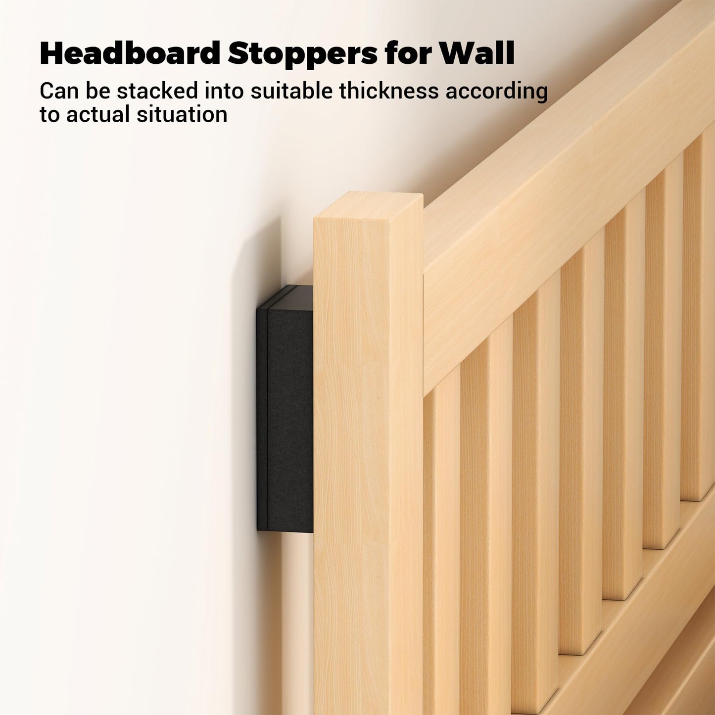LveSunny Furniture Wall Protectors, LveSunny 23Pcs EVA Foam Headboard Stoppers for Wall, Bed Stoppers for Headboard, 10Pcs (20mm Thick)+13Pcs (3mm Thick) Couch Wall Protector, Black Headboard Bumper