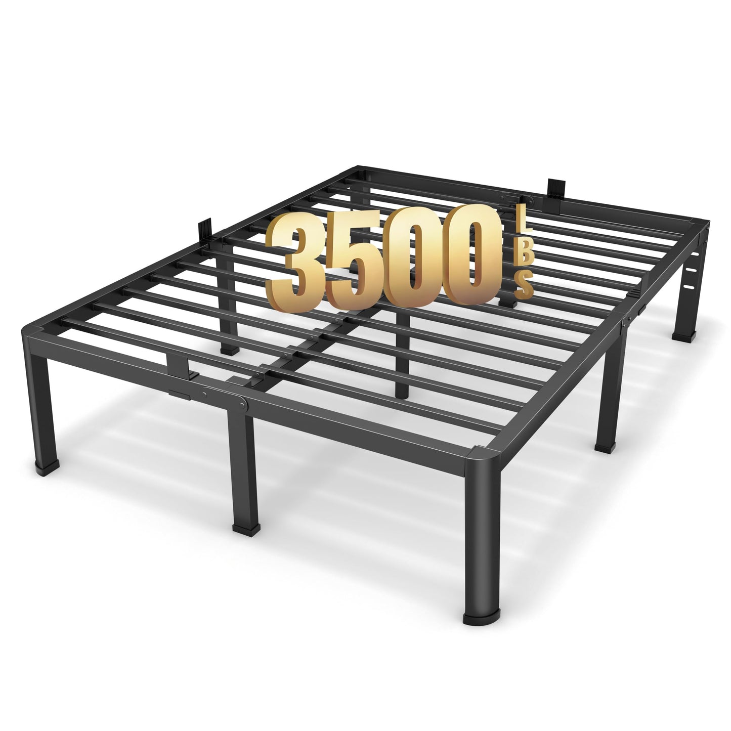 Superay 18 Inch Queen Size Metal Platform Bed Frame with Round Corners, Storage Space Under High Bed Frame-Heavy Duty Steel Slats Support, Noise Free - Easy Assembly - No Box Spring Needed