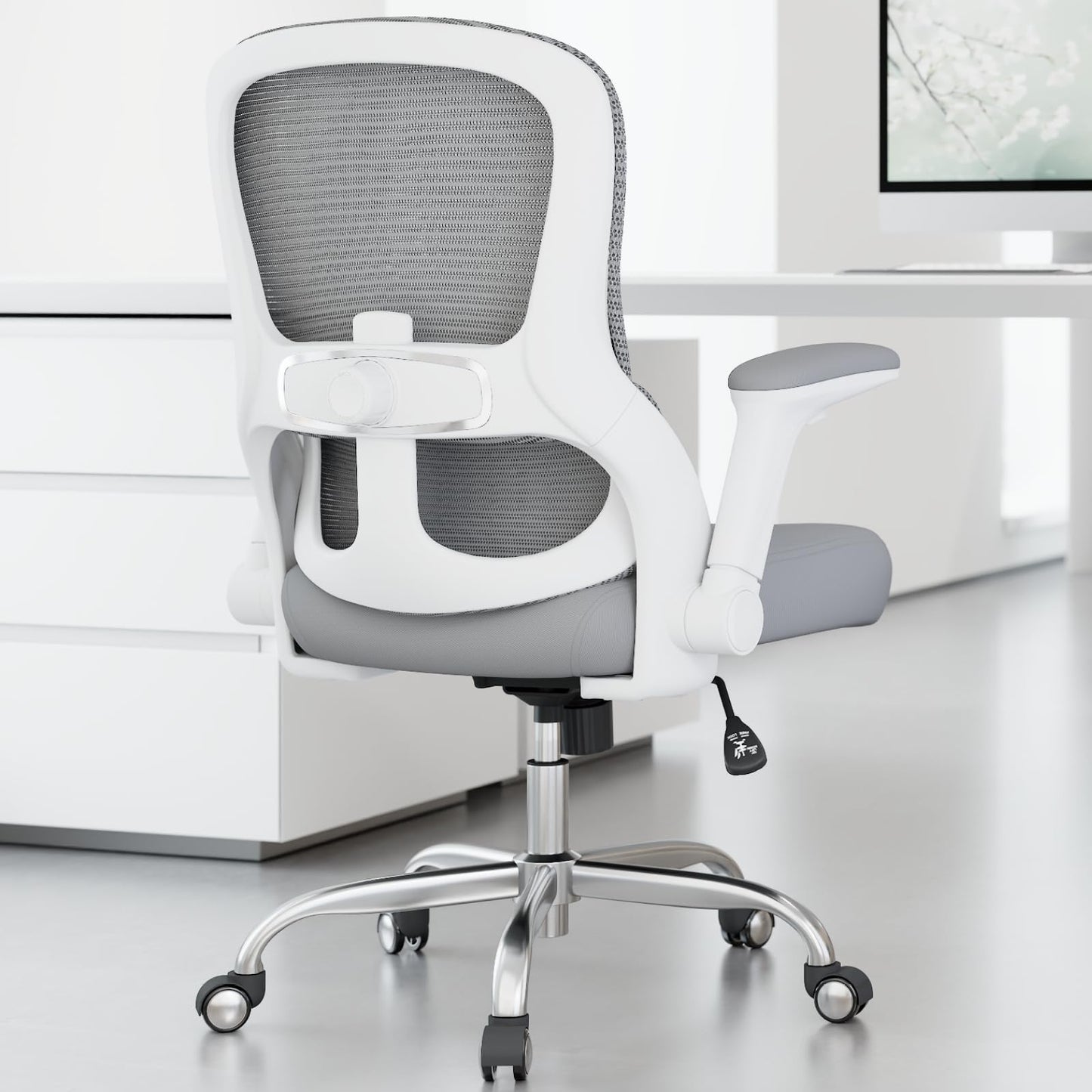 Ergonomic Office Chair: 400LBS Office Computer Desk Chair with High Back Mesh and Adjustable Lumbar Support Rolling Work Swivel Task Chairs with Wheel 3D Armrests, Ergo Gaming Chair (Grey)