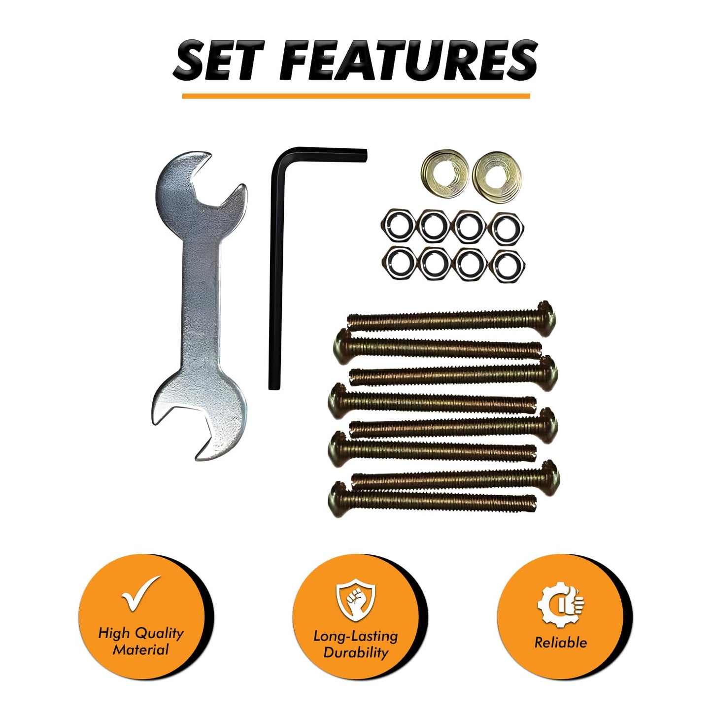 Kings Brand Furniture Bed Frame Hardware Set - Heavy Duty Screws and Bolts for Metal Bed Frame - Attach Headboard & Footboard - 42 Pcs