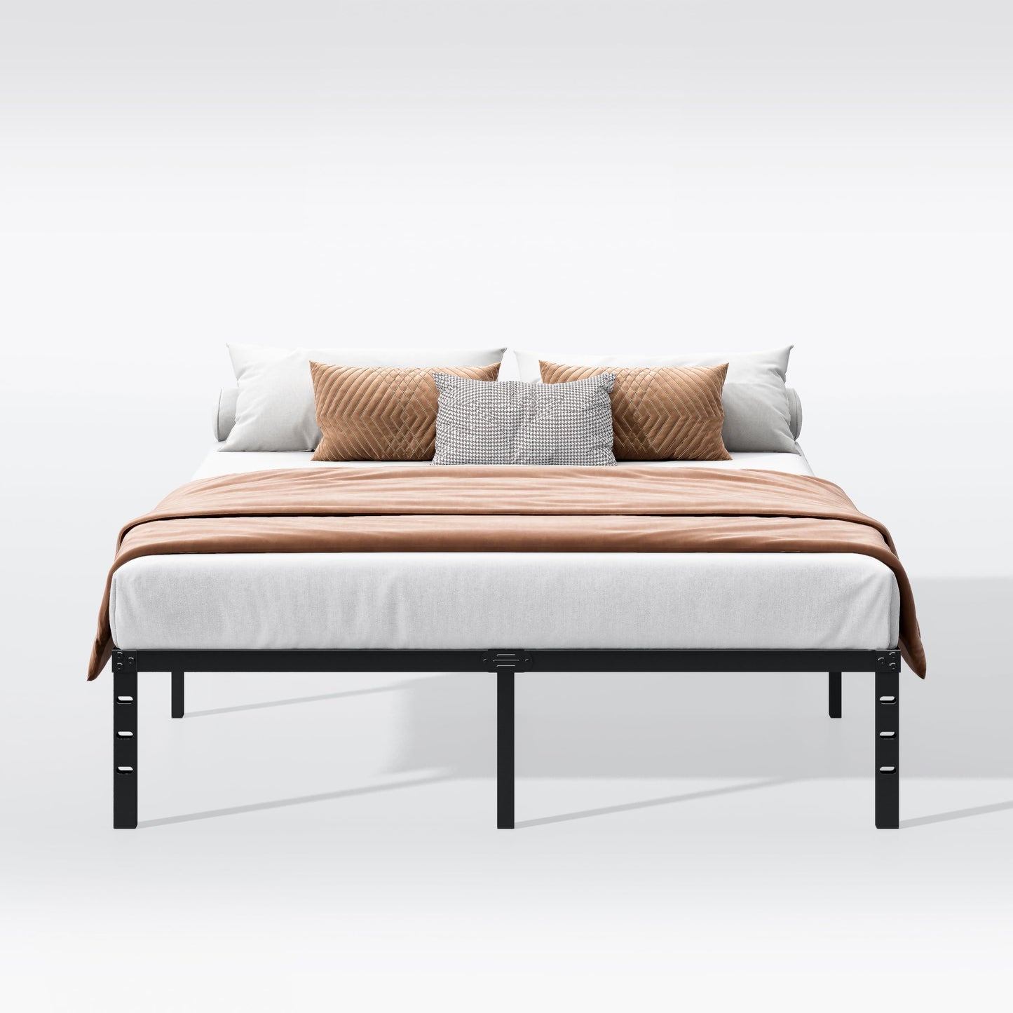 Hafenpo 12 Inch Full Bed Frame - Sturdy Metal Platform Full Size, No Box Spring Needed, Heavy Duty, Easy Assembly, Strong Bearing Capacity, Under Bed Storage, Black
