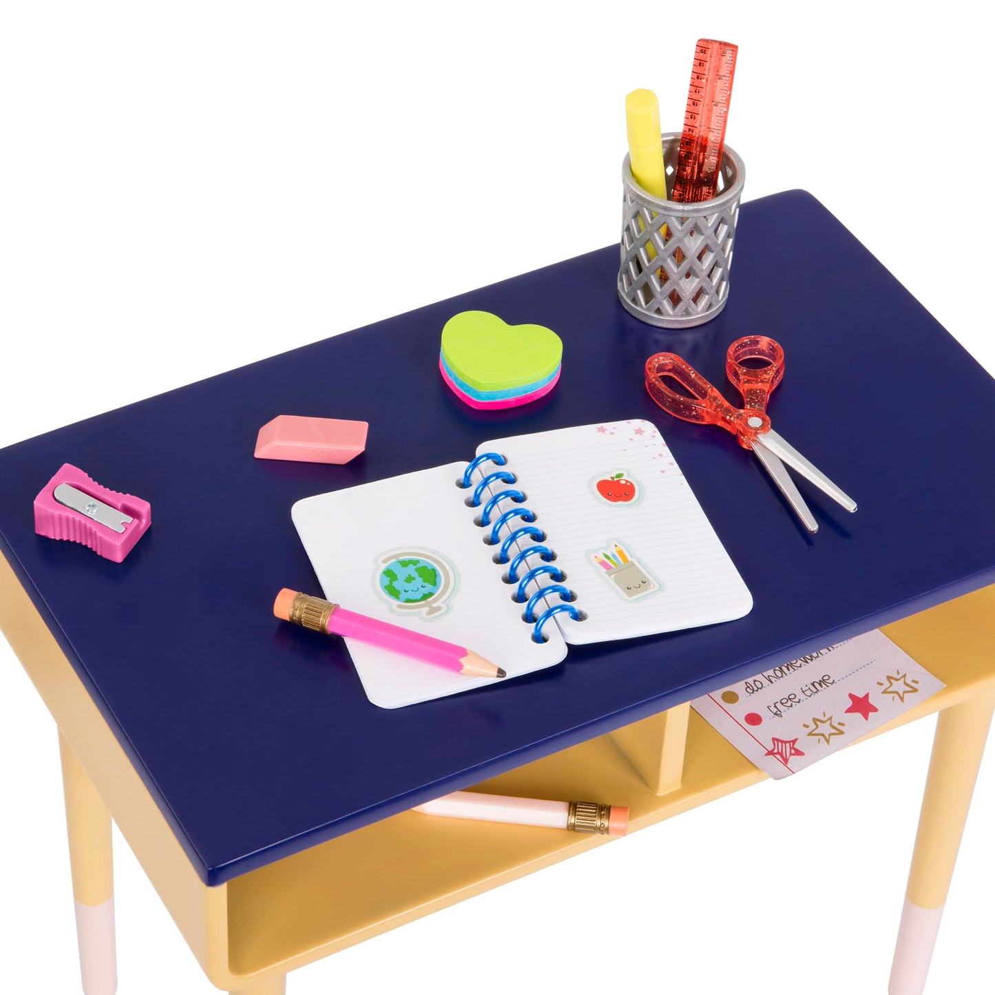 Our Generation – 18-inch Doll Accessories – Desk & Chair Dollhouse Furniture – School Supplies Set – Pretend Play – Toys for Kids Ages 3 & Up – Brilliant Bureau Desk Set