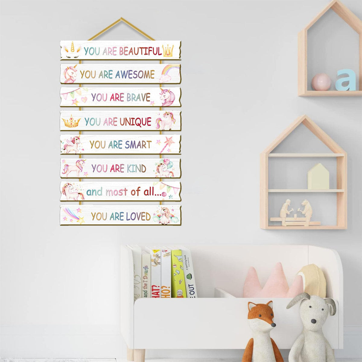 Rutiyoka Unicorn Wall Art for Girls' Bedroom - Inspirational Decor for Kids' Room & Nursery