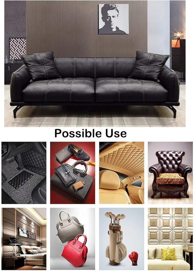 Wento Thick Half Yard Faux Leather Fabric Soft Skin Grain PU Leather