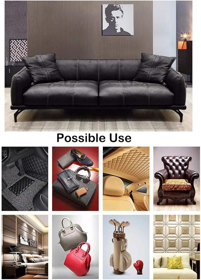 Wento Thick Half Yard Faux Leather Fabric Soft Skin Grain PU Leather