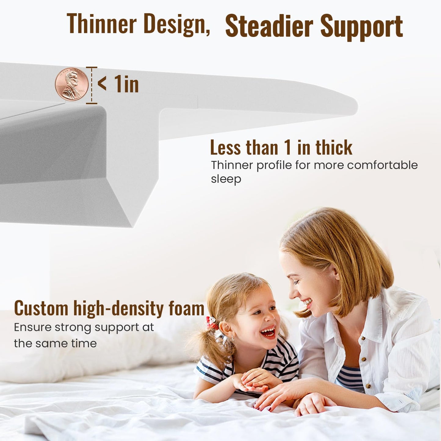 Vekkia 75 x 12 Extra-Wide & Thin Twin to King Converter- Split King Gap Filler (0-3") with Upgraded T-Shaped Design,Washable Cover, Fits Family Beds, Guest Room, Hotel & Vacation Rentals