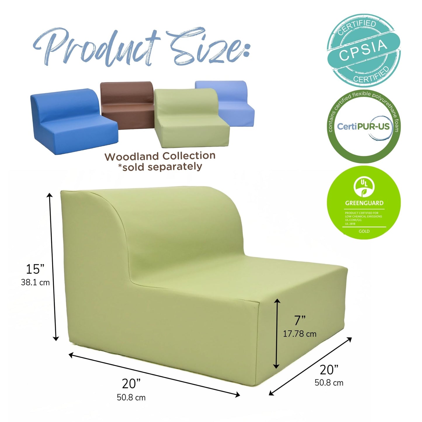 Children's Factory Library Lounger, Flexible Seating Classroom Furniture, Comfy Kids Chairs, Fern, Single Lounger