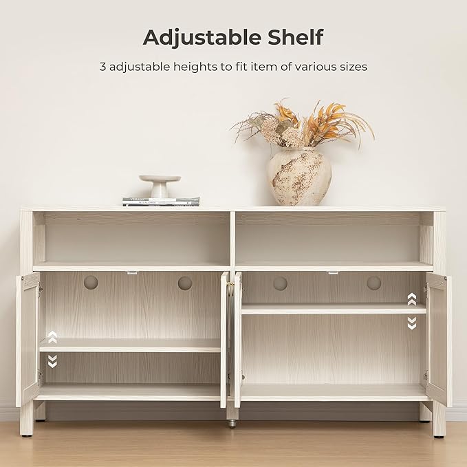 SICOTAS Rattan TV Stand for Television up to 65 Inch