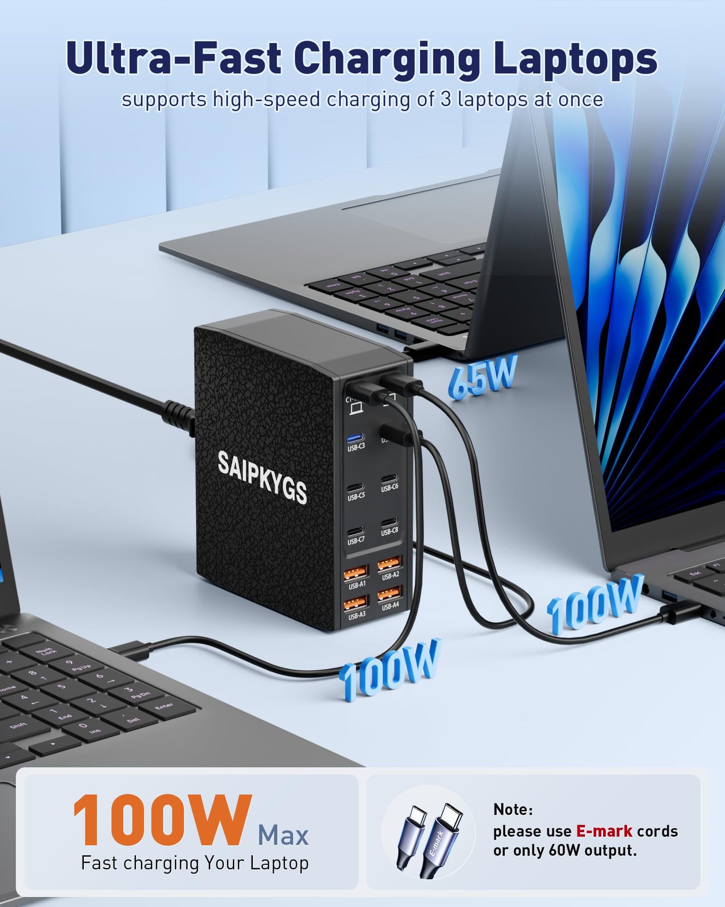 USB Charging Station (1000W),12-Port USB C Charger Block with Dual 100W PD USB-C Fast Charging Station Hub for MacBook Pro/Air/All iPad Phone 17/16 15/14/13/Pro Max/Samsung Galaxy Note (Black)