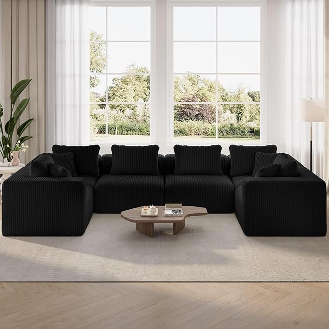 Novilla 141" Modular Sectional Sofa, Modern Cloud Sectional Couch