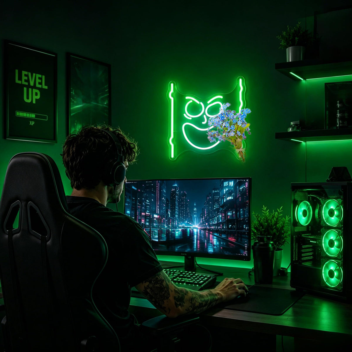 Bkuupau Neon Sign, Neon Signs for Wall Decor - Dimmable LED Light Signs Home Decor for Bedroom, Man Cave, Gaming Room, Party, Club, Bar Decoration - Christmas Halloween Easter Gift