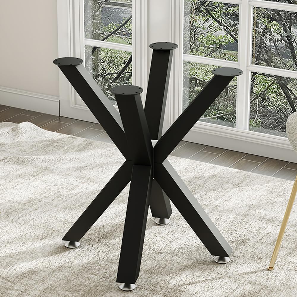 sumatos Table Base 28 Inch,Heavy Duty Pedestal Metal Dining Table Base for Glass, Marble, and Wood Tops, Furniture Legs for Home,Kitchen,Office(Black)