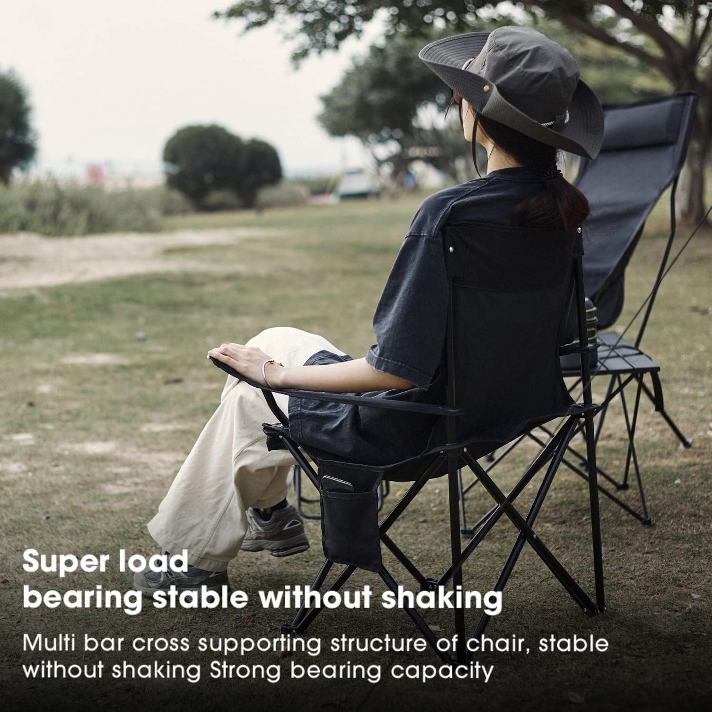 Damei century Folding Camping Chairs, for Beach, Lawn, Yard, 2-Pack Red