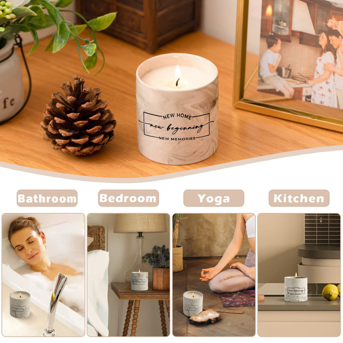 Freejac House Warming Gifts New Home Housewarming Gift for Women Men Friend New Home Gift Ideas New Homeowner Gifts House Warming Decoration Party Decor Porcelain Ceramics Scented Candle