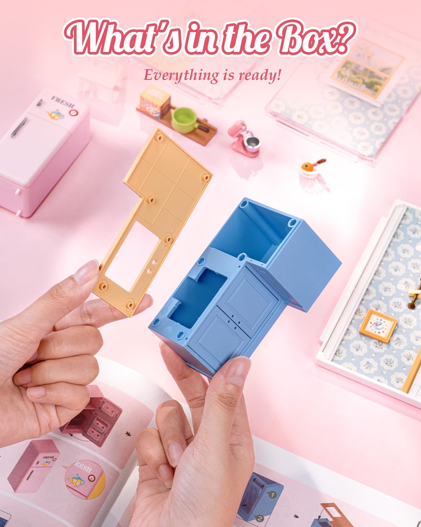 Rolife Super Creator Mini Series, DIY Plastic Miniature Kits Retail Store Series, Mini Model House Building Set for Teens Aged 14+, DIY Crafts/Hobbies for Adults (Homely Baking Kitchen)
