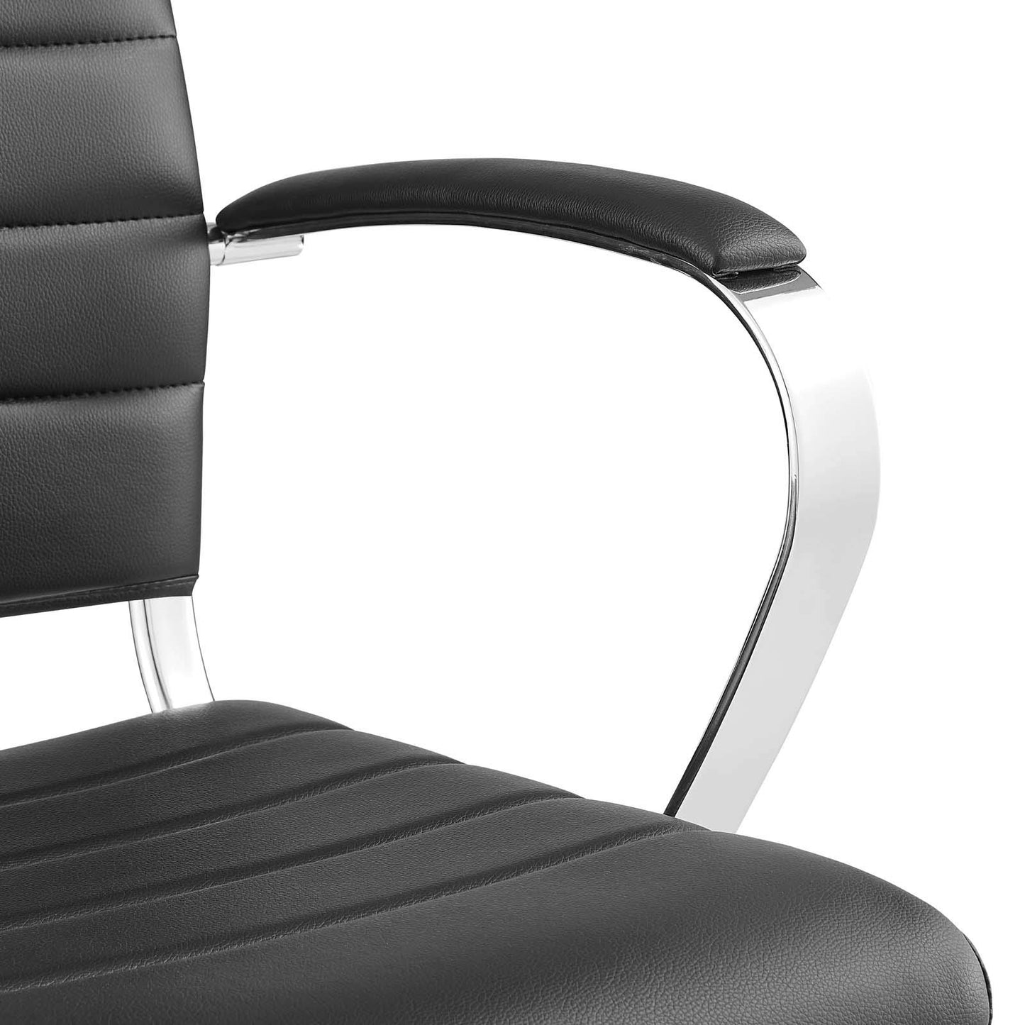Modway Jive Ribbed, Mid Back Office Chair, Black