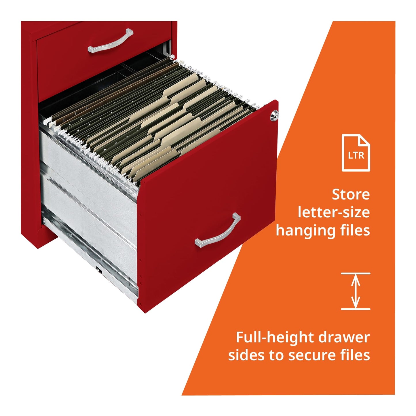 NuSparc 2 Drawer Locking Filing Cabinet | Pre-Assembled Steel Construction | Low-Profile Design is Perfect for Home and Small Office | Letter-Size | Assembled in USA