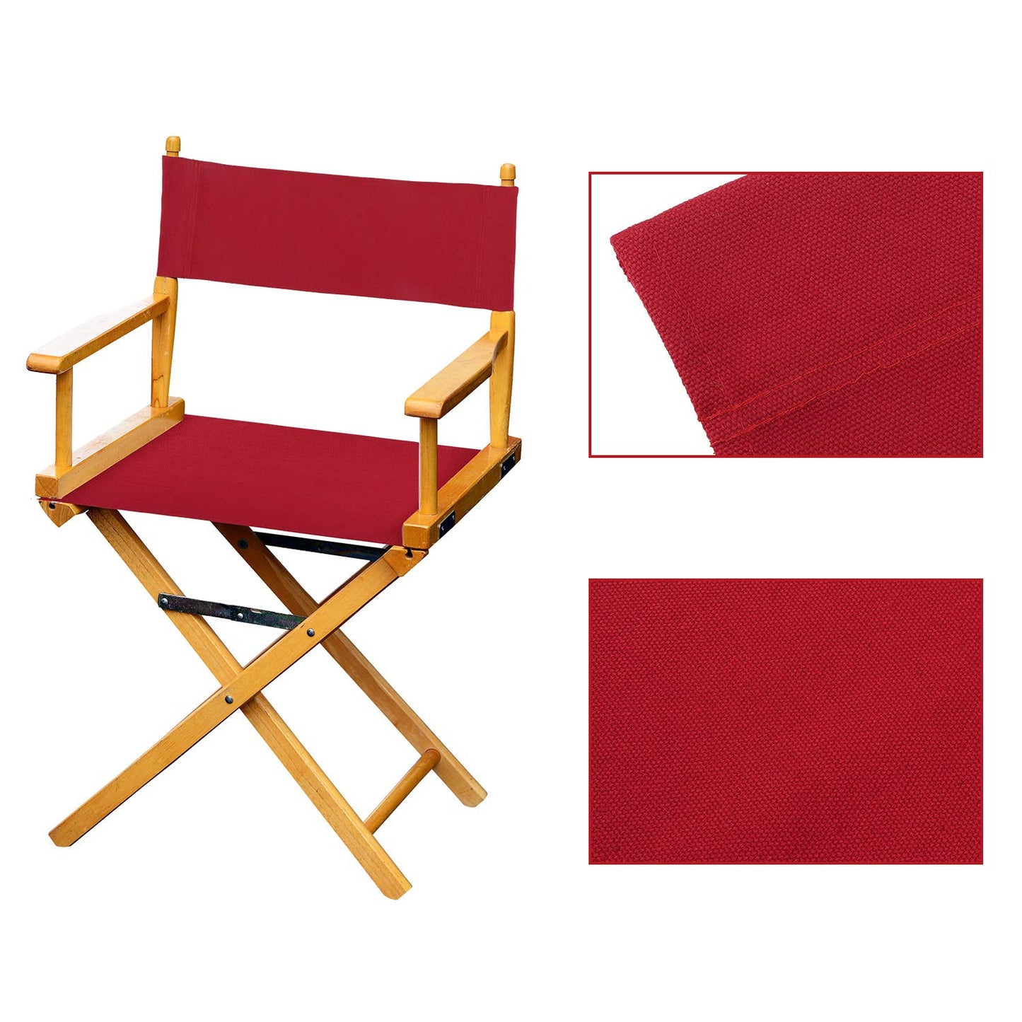 Boao 2 Sets Directors Chair Canvas Replacement, Makeup Chair Seat and Back Replacement Cotton Canvas Stool Protector for Home Director Medium Size (Red)