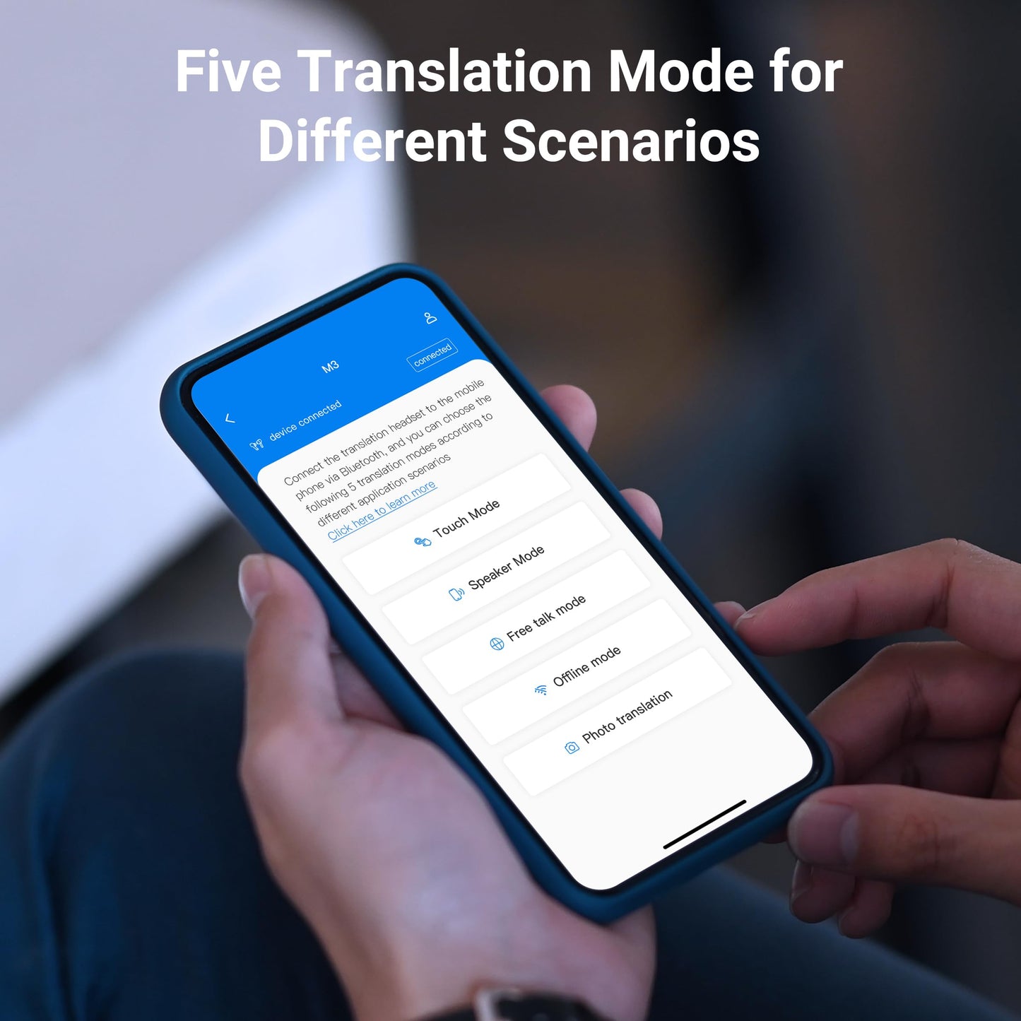 Anfier M3 AI Translator Earbuds Real Time, Online Translation Device in 144 Languages & Accents, 3-in-1 Two-Way Audifonos Traductores Inglés Español, Language Headphones for iOS & Android (Black)