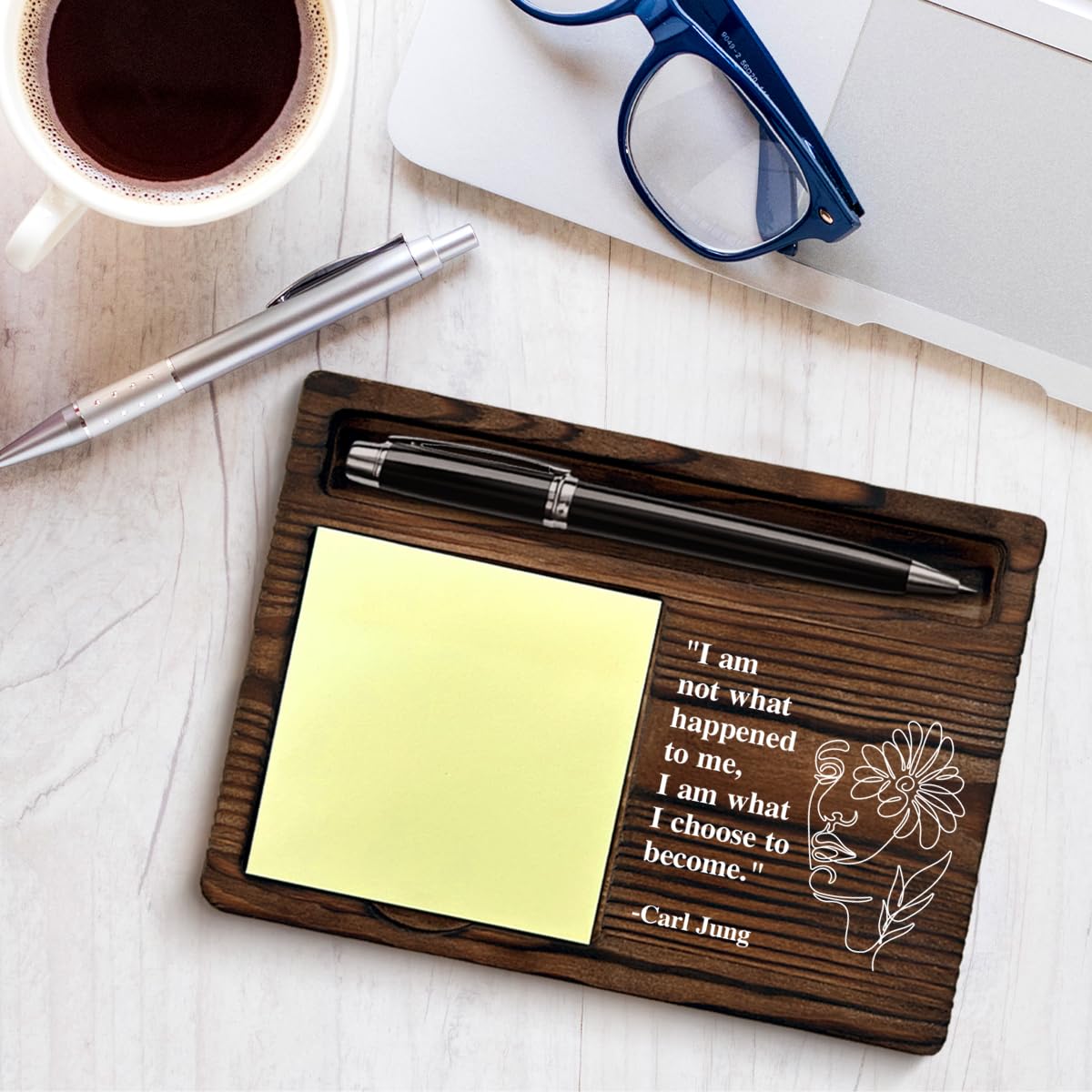 Therapy Office Sticky Note Holder I Am What I Choose to Become Self-Stick Note Pad Holders Therapist Office Desk Decor, Mental Health Gifts for Counselor Psychologist Therapist