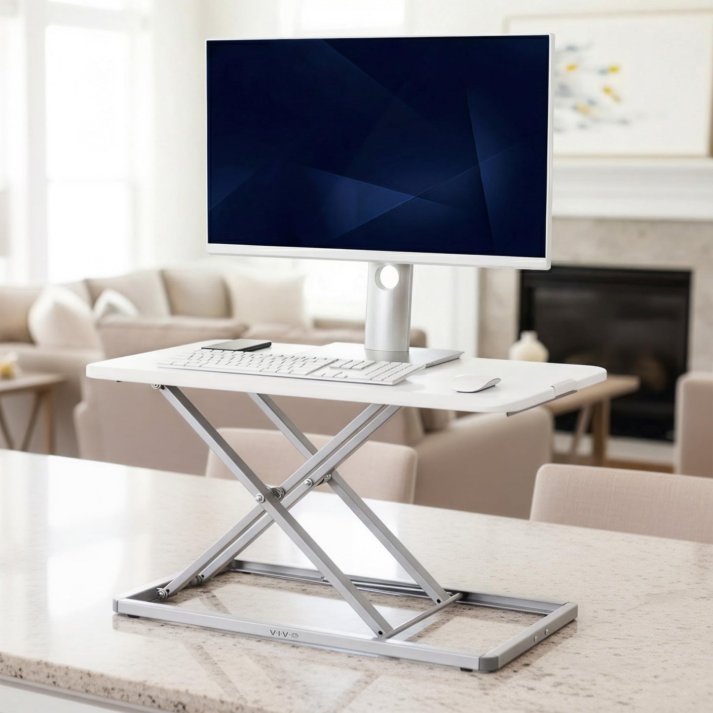 VIVO White 29 inch Single Top Standing Desk Converter, DESK-V000UW