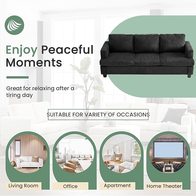 YOUDENOVA 2 Piece Set Comfy Sofa Couch, 2 3-Seater Sofa