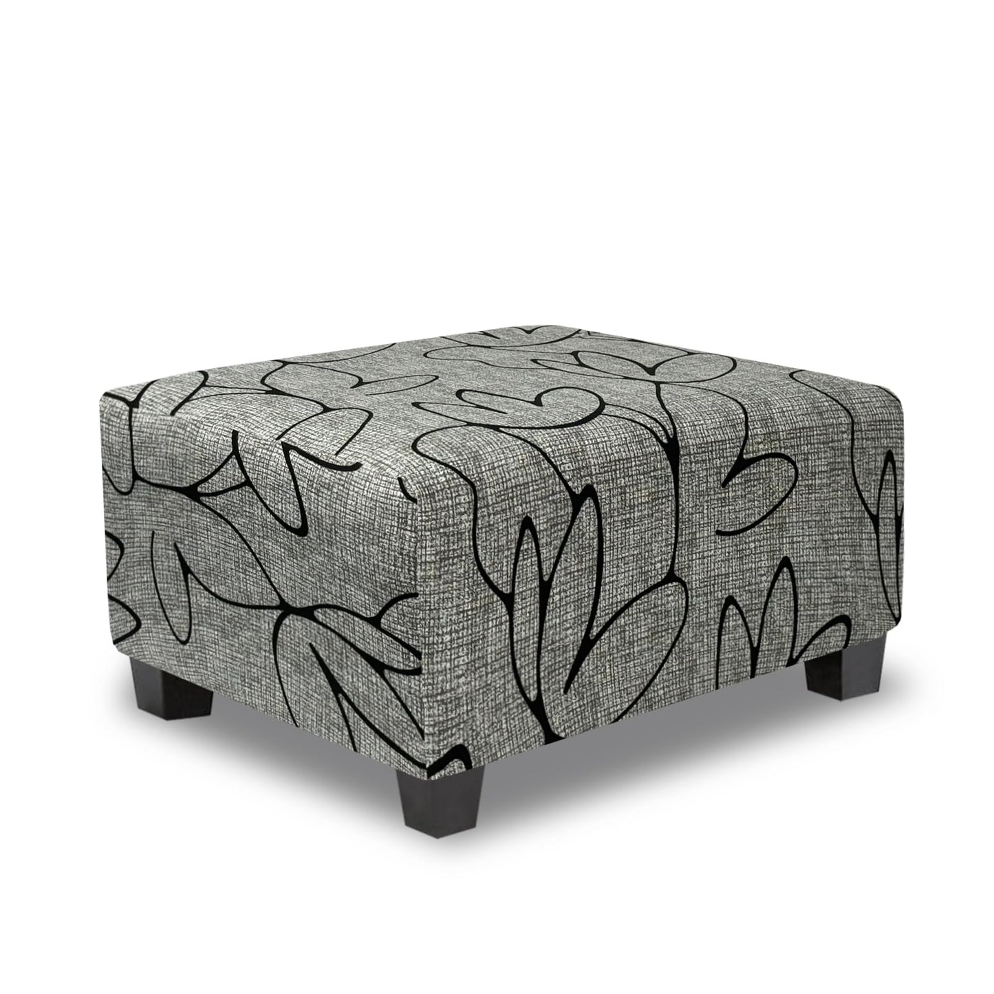 TOPHMDECOR Ottoman Cover Rectangle Printed,Stretch Footstool Slipcover with Elastic Bottom,Soft Fabric Protector for Rectangular Ottoman in Living Room or Bedroom,Medium,Lotus