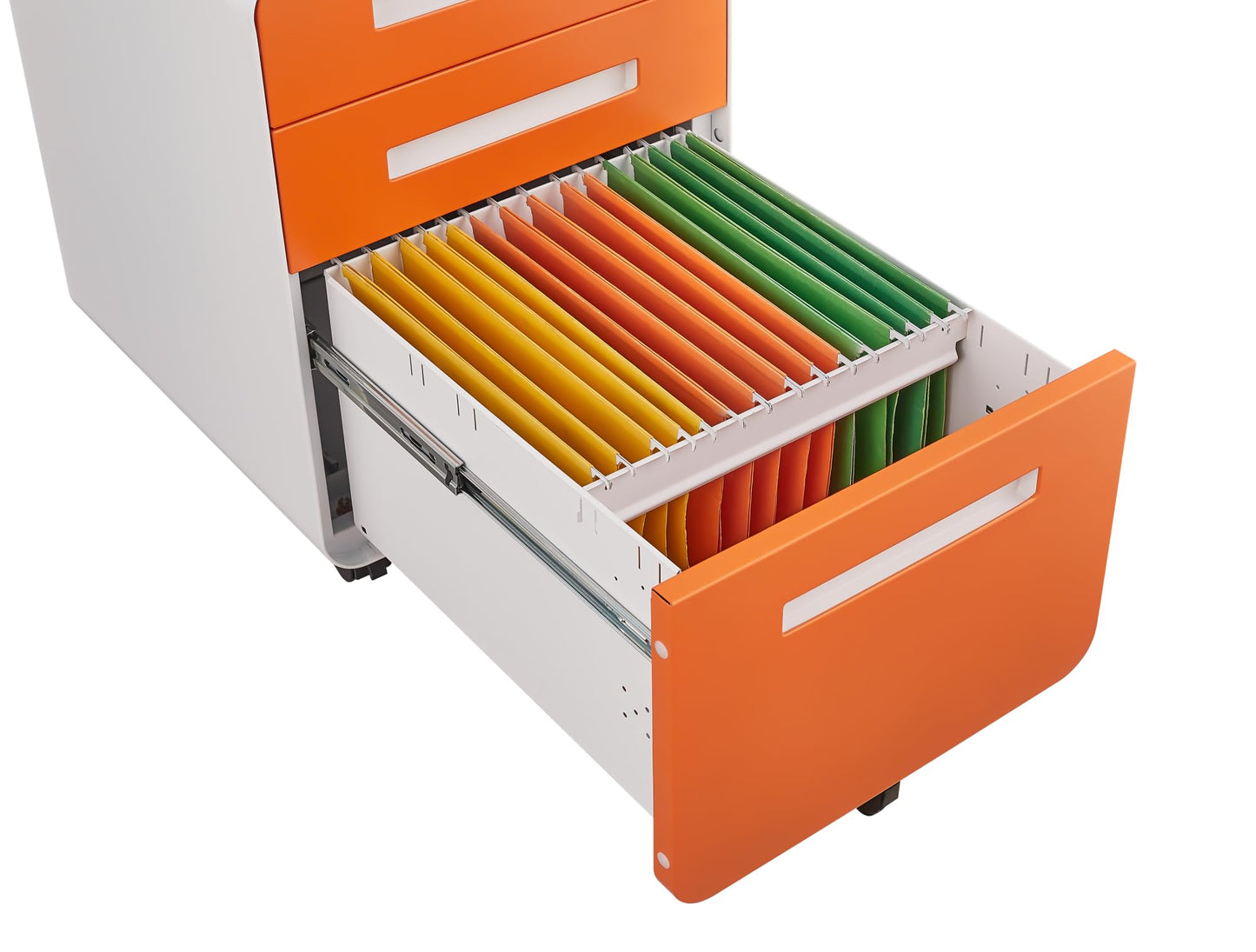 GarveeHome 3 Drawer Mobile File Cabinet with Lock, Under Desk Metal Filing Cabinet for Home Office, Under Desk Storage with 5 Wheels for A4/Letter/Legal Size, Fully Assembled