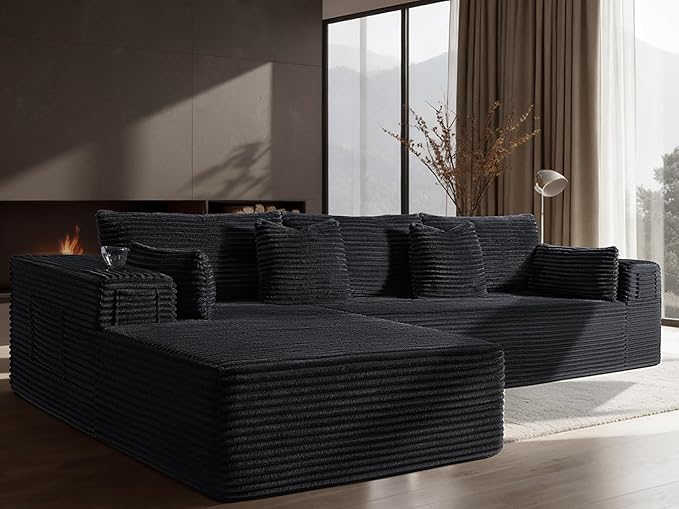 108" Oversized Cloud Sectional Couch, Comfort U Shaped Sofa