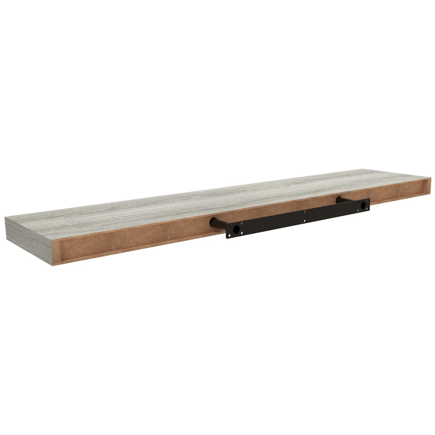 Ballucci Floating Shelf, 36" Wood Wall Shelf with Invisible Brackets for Bathroom, Living Room, Bedroom, Kitchen, Nursery, 8" Deep, Rustic Gray