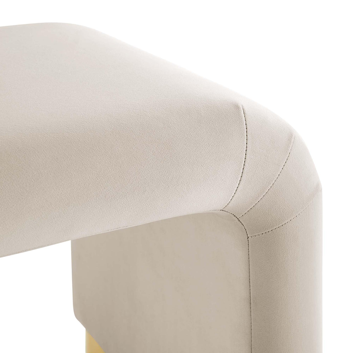 Modway EEI-6733-BRA-ALM Koda Performance Velvet Waterfall Stool, Brass Almond