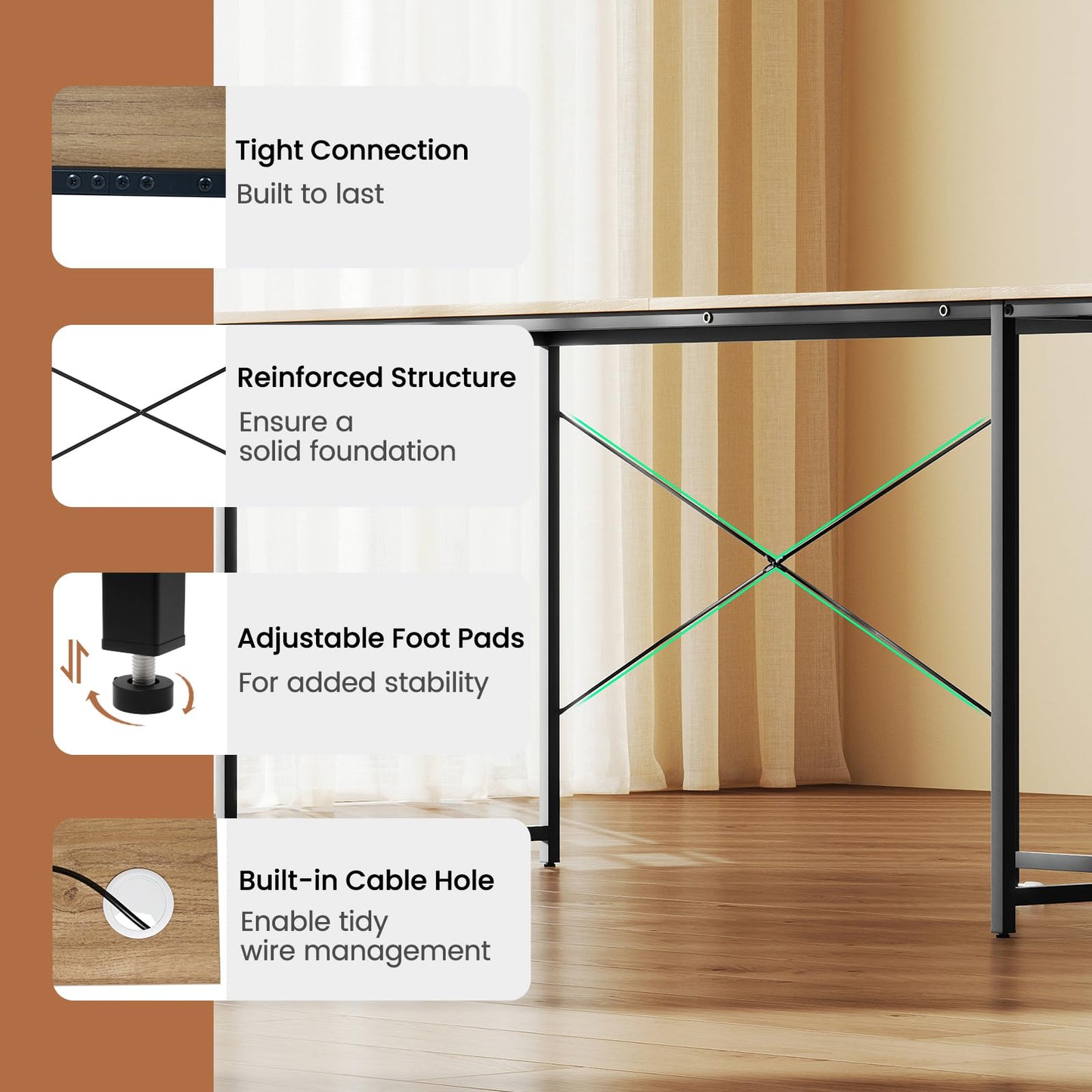 Tangkula L-Shaped Computer Desk with Power Outlets, 95” Long 2-Person Desk with Monitor Shelf, Modern Corner Desk Gaming Table with USB Ports for Home Office