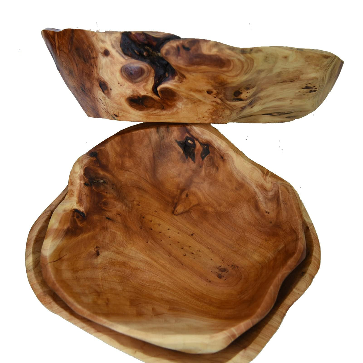 JFFLYIT Creative Wood Bowl - Root Carved, Handmade, Natural Real Wood Candy Serving Bowl (9"-10")