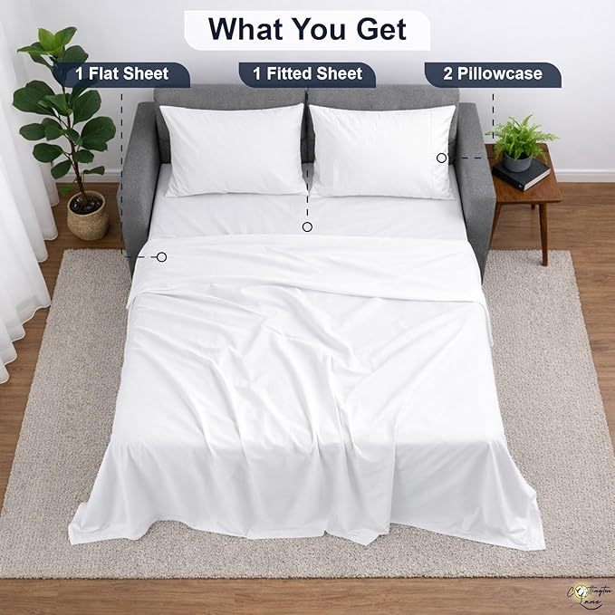Cottington Lane Sleeper Sofa Sheets Full Size, 4 Piece Premium Quality 100%